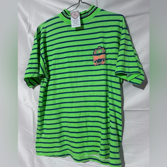 Australia Surf Boyz Neon Striped Tshirt Medium - Picture 2 of 7